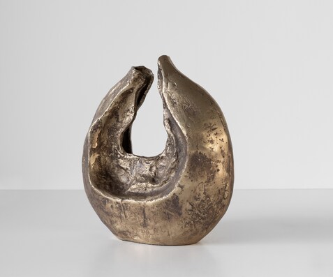 Skulptur Nexora B40 x T17 x H42 cm Aluminium Oro Antico Handgemacht