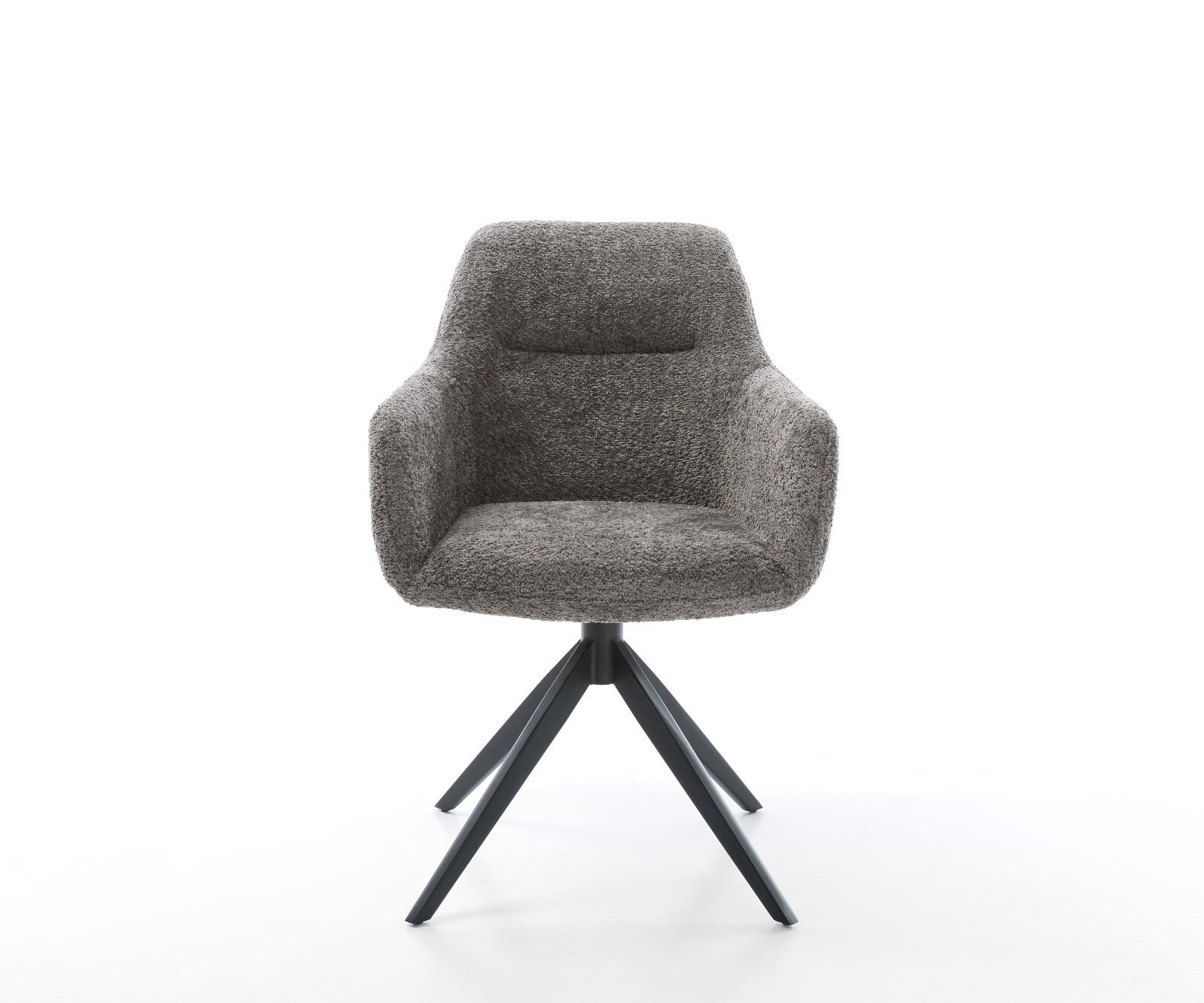 Chaise-pivotante Pejo-Flex bouclé gris pied croisé large noir pivotement sur 360° fonction bascule ressorts ensachés 2