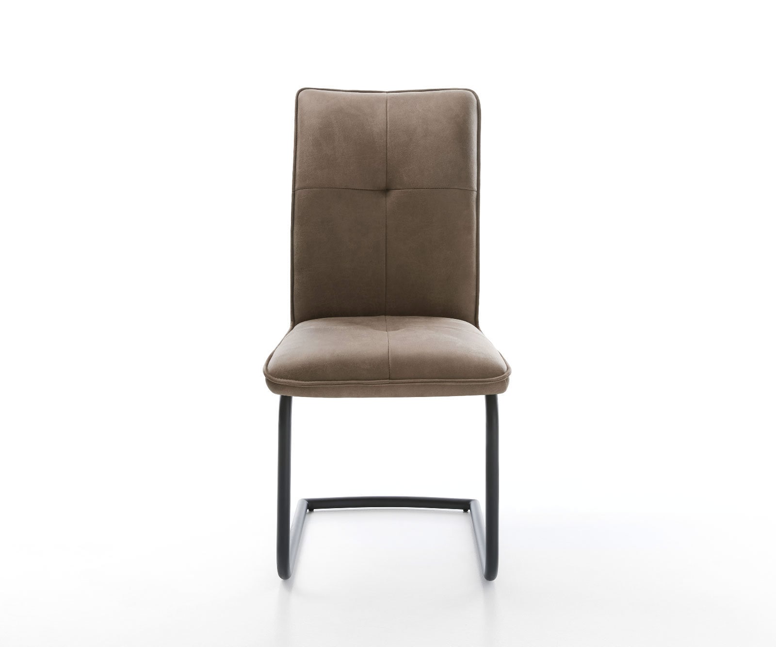 Cantilever Maddy-Flex microvelours taupe vintage pied cantilever rond noir 2