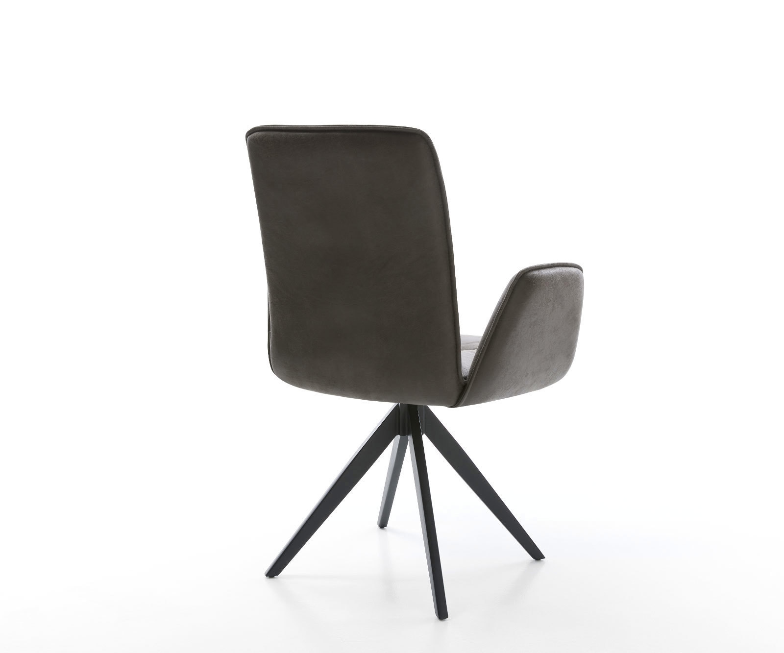Chaise-de-salle-à-manger Vinja-Flex microvelours anthracite vintage pied croisé angulaire noir 5 Chaise-de-salle-à-manger Vinja-Flex microvelours anthracite vintage pied croisé angulaire noir 5