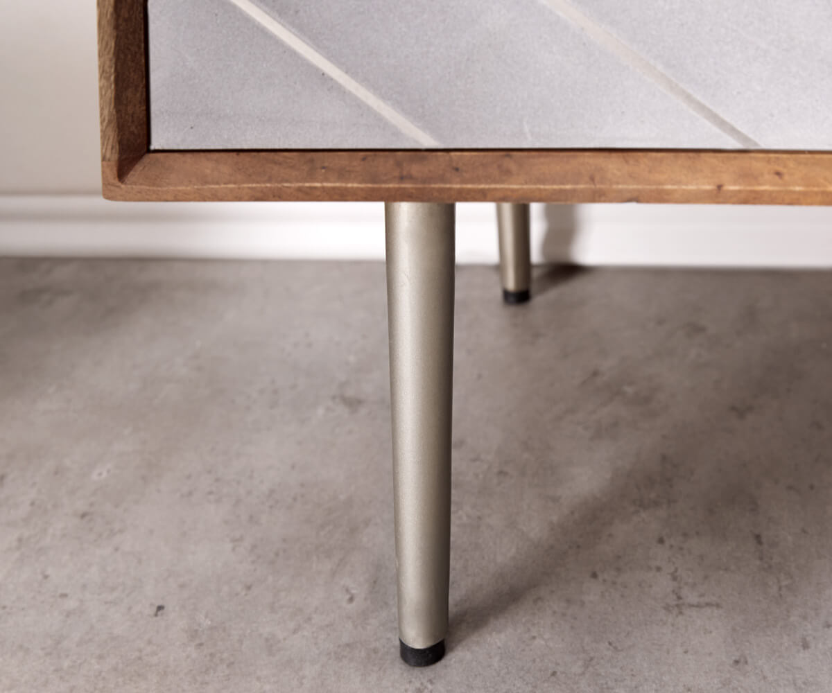 Pied Metropolitan 20 cm métal argenté pour meuble à caisson Metropolitan (jeu de 4)) 1