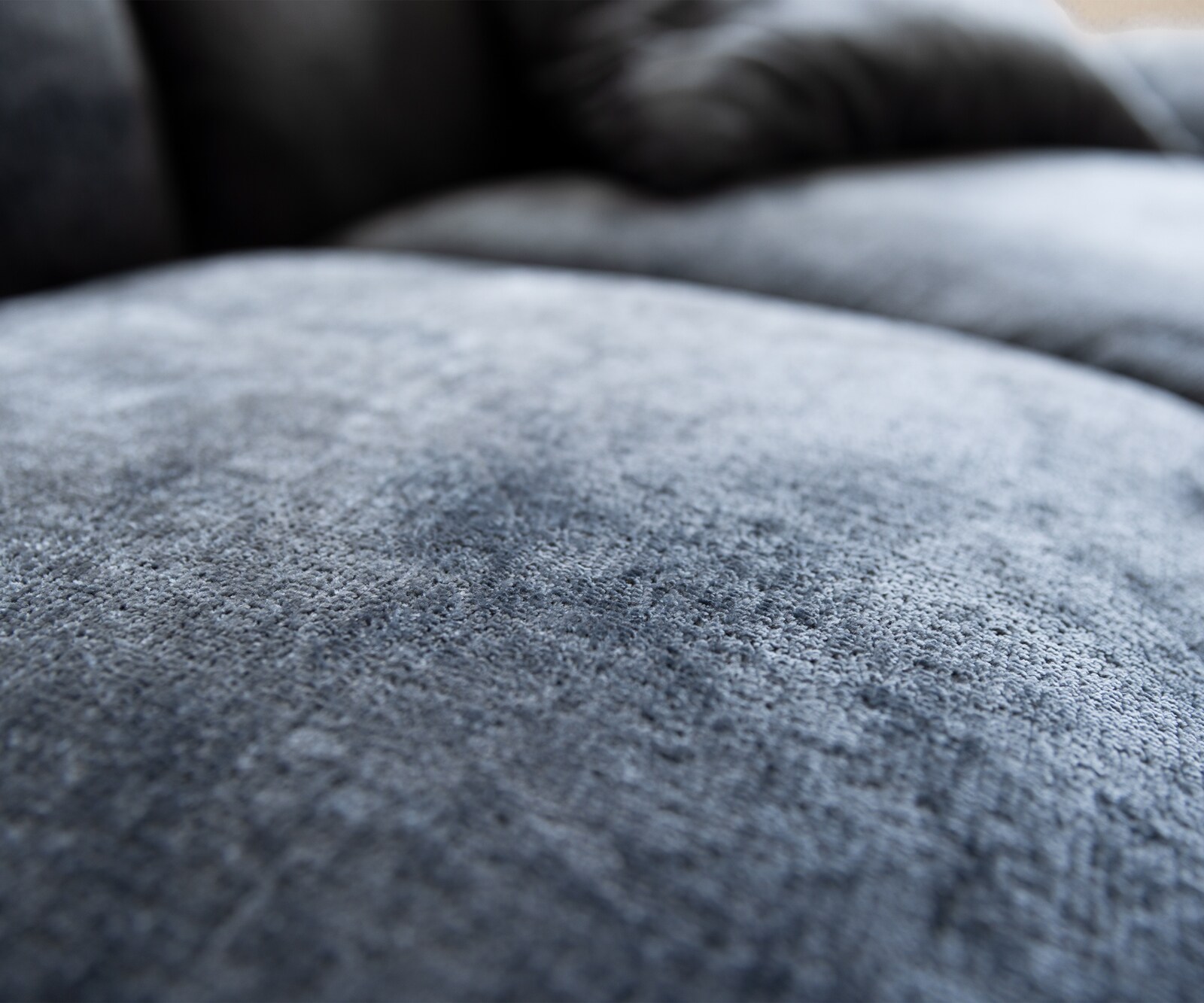 Grand canapé Lunna 360x175 cm chenille bleu 2 coussins 6