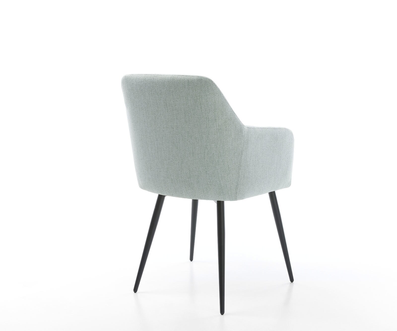 Chaise-de-salle-à-manger Greg-Flex rayures Vert menthe 4 pieds coniques noir ressorts ensachés 5