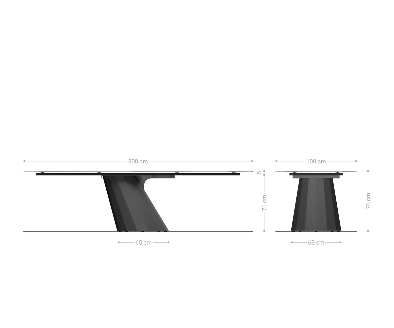 Table à manger Edge 300x100 céramique Calacatta Luxe blanc-doré-gris parabole métallique doré 8