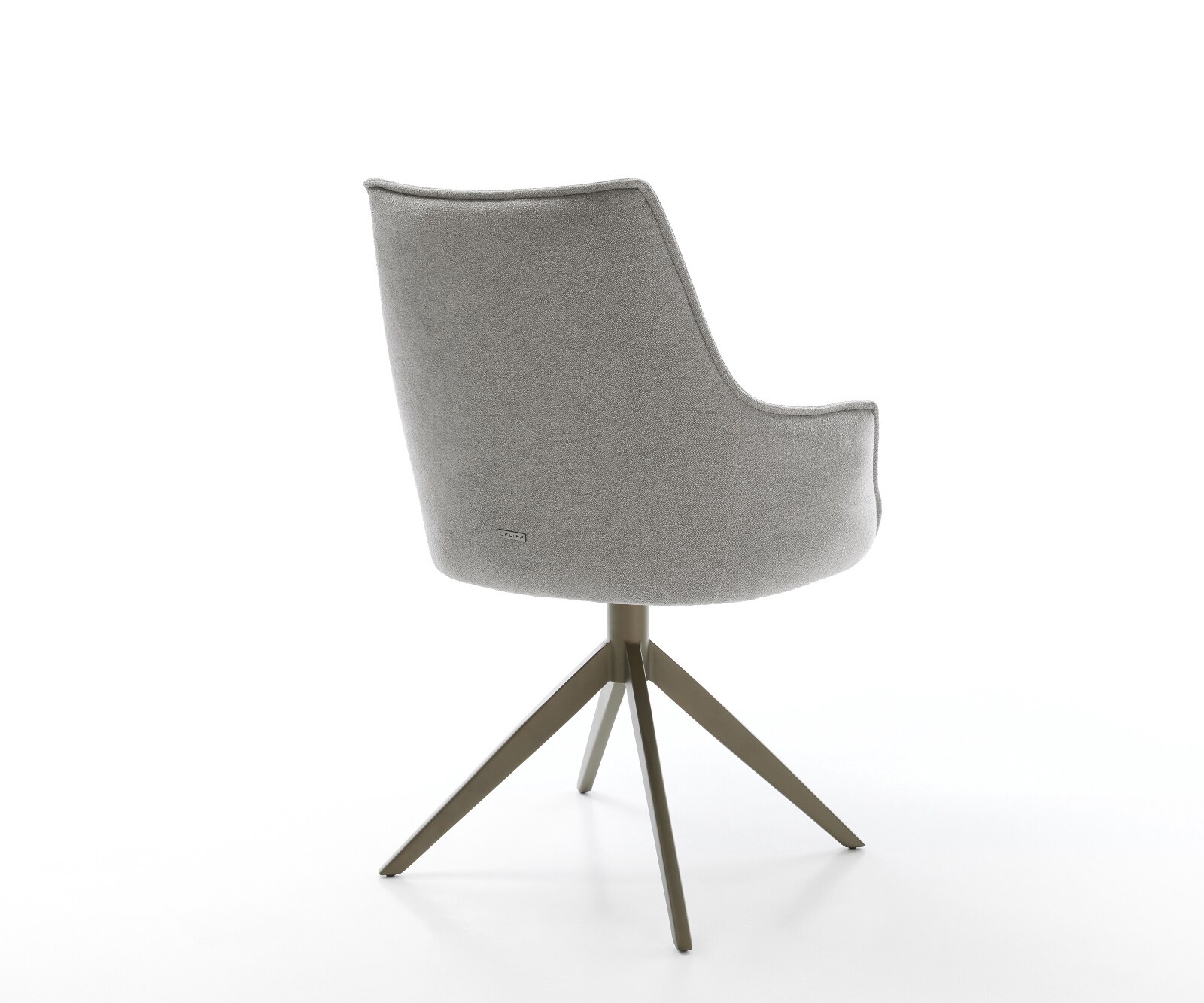 Drehstuhl Alja-Flex mit Armlehnen Strukturstoff Soft Grau Kreuzgestell breit Effektfinish Titan 360° drehbar Wippfunktion Taschenfederkern 4