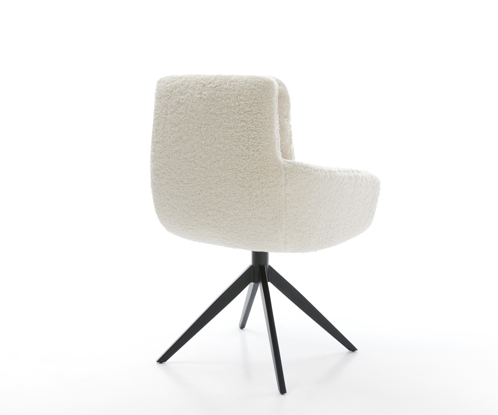 Chaise-pivotante Abelia-Flex avec accoudoirs tissu teddy beige pied croisé large noir pivotement sur 360° fonction bascule 4