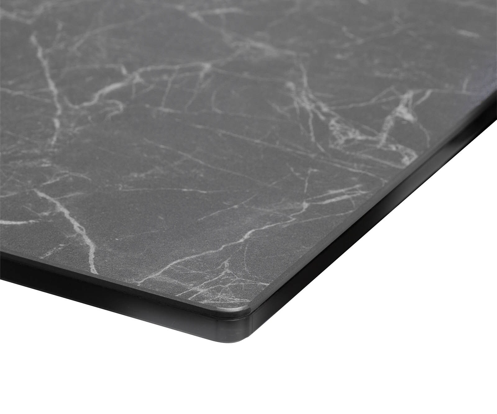 Table-à-manger Edge 200x100 céramique Laminam® nero greco gris inox large 4