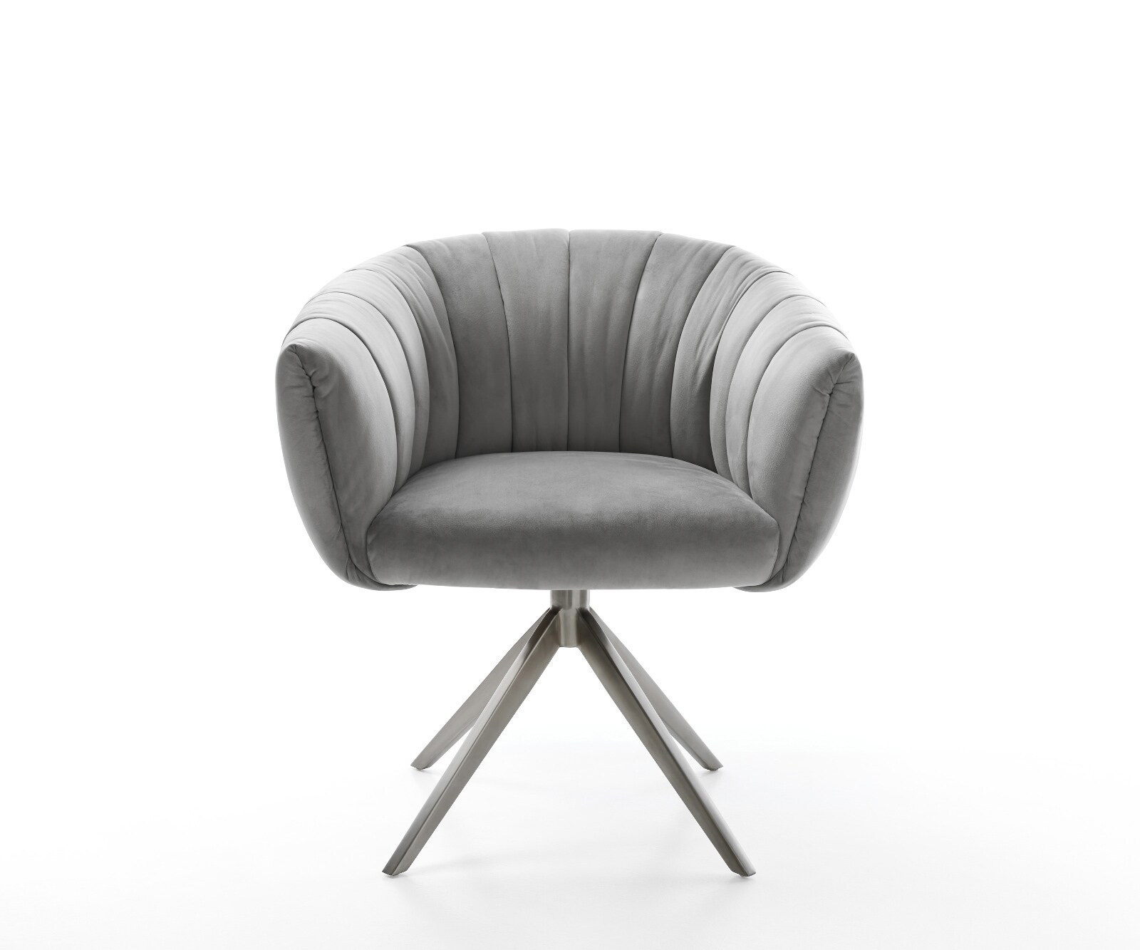 Drehstuhl Jada-Flex Samt Grau Kreuzgestell breit Graphit 360° drehbar Wippfunktion Taschenfederkern 1