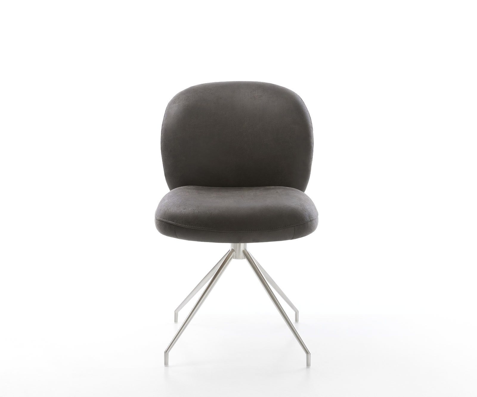 Chaise-pivotante Nube-Flex microvelours anthracite vintage pied croisé conique acier inoxydable brossé pivotement sur 180° ressorts ensachés 1 Chaise-pivotante Nube-Flex microvelours anthracite vintage pied croisé conique acier inoxydable brossé pivotement sur 180° ressorts ensachés 1