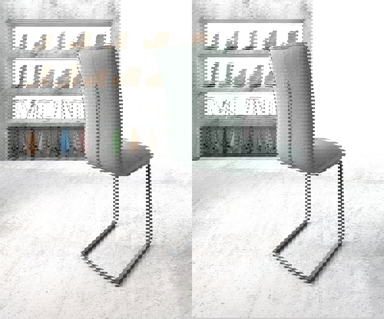 Cantilever Maddy-Flex rayures Vert menthe pied cantilever plat noir 4