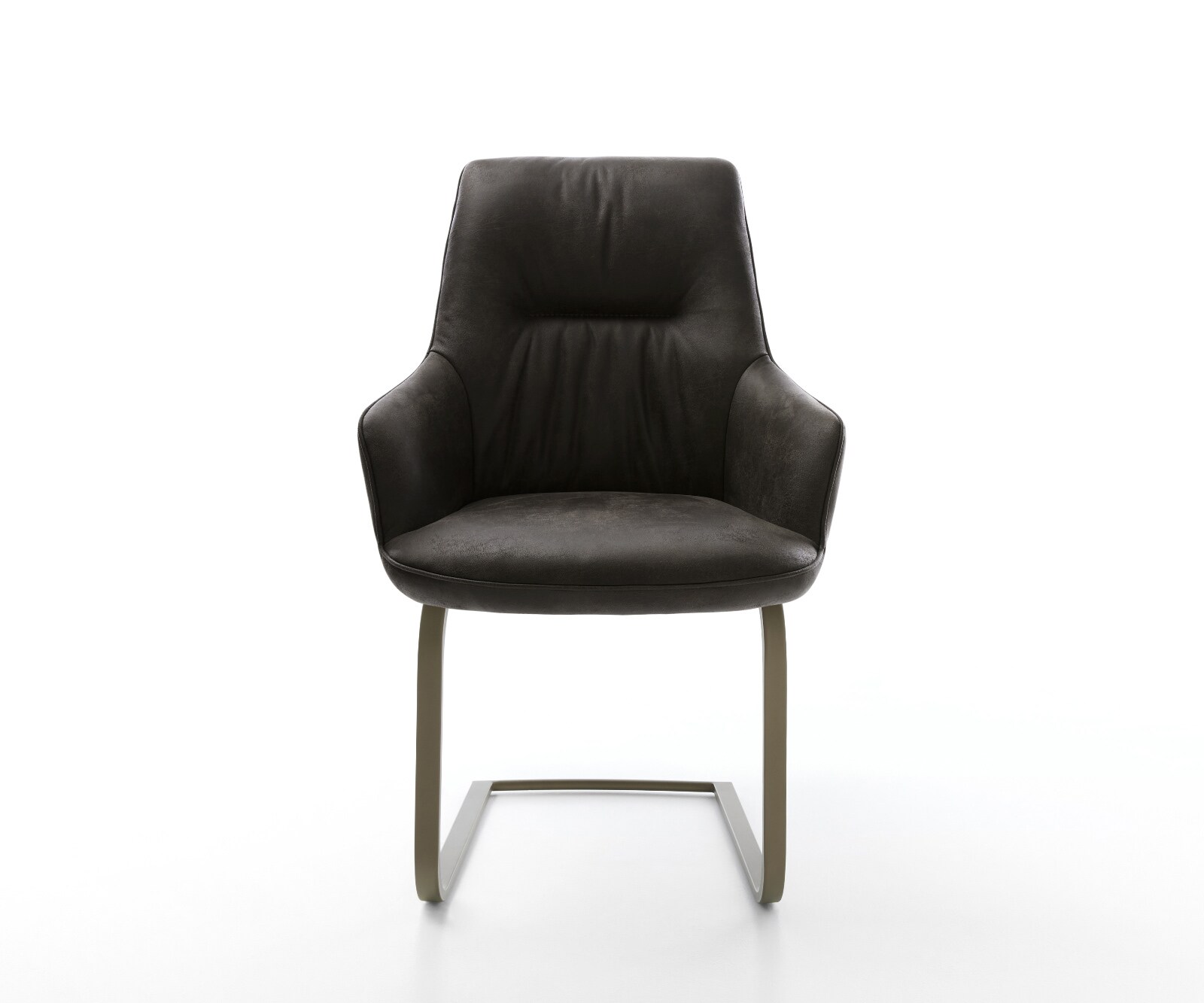 Cantilever Zelia-Flex avec accoudoirs microfibre antracite vintage pied cantilever plat aspect titane ressorts ensachés 2