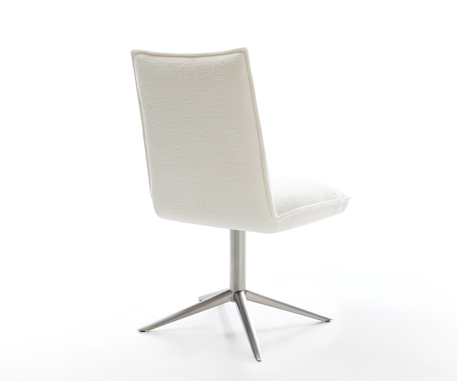 Drehstuhl Lelio-Flex Bouclé Soft Beige Fußkreuz Edelstahl 360° drehbar Wippfunktion Taschenfederkern 5