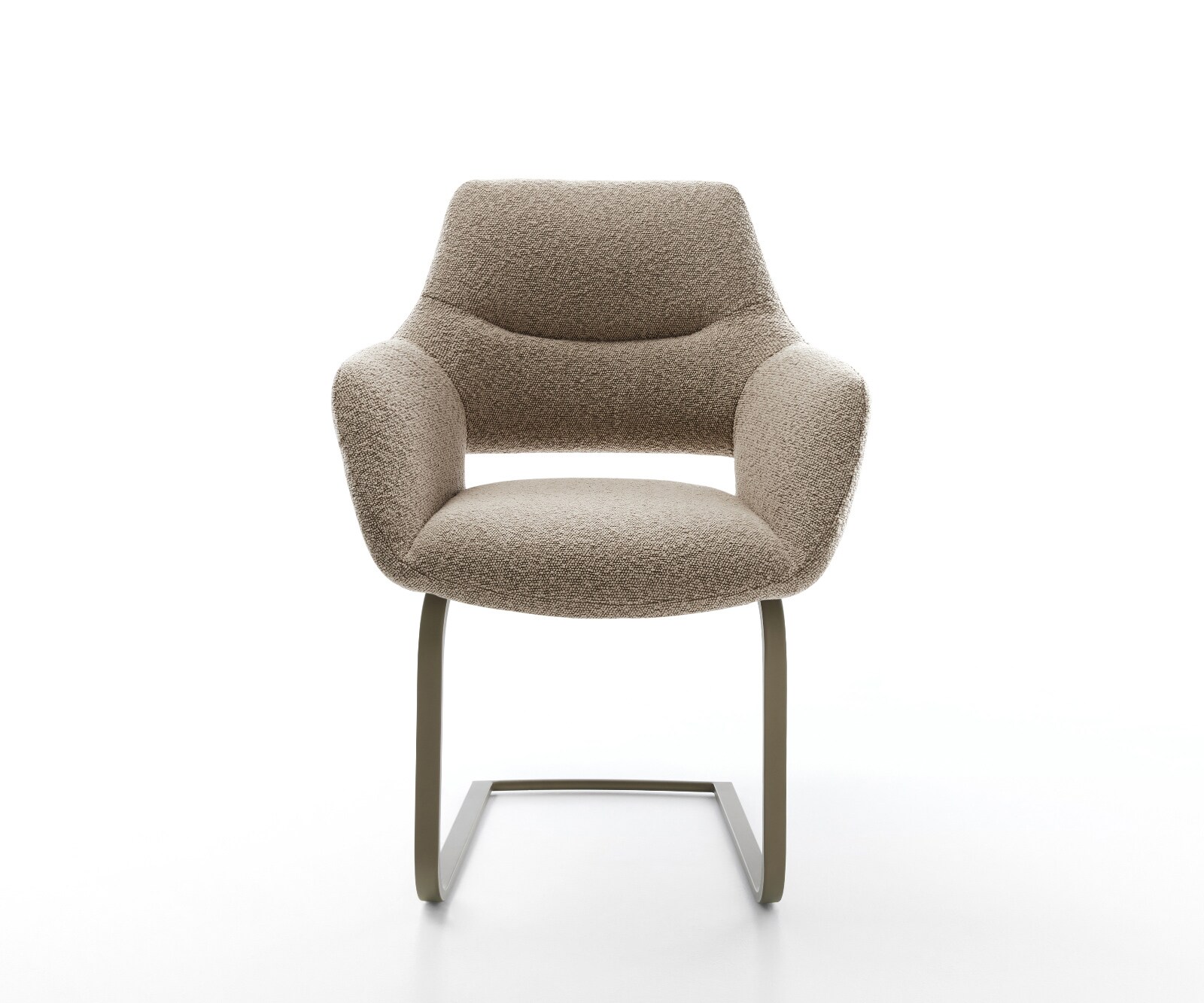 Cantilever Yago-Flex avec accoudoirs bouclé boue pied cantilever plat aspect titane ressorts ensachés 1