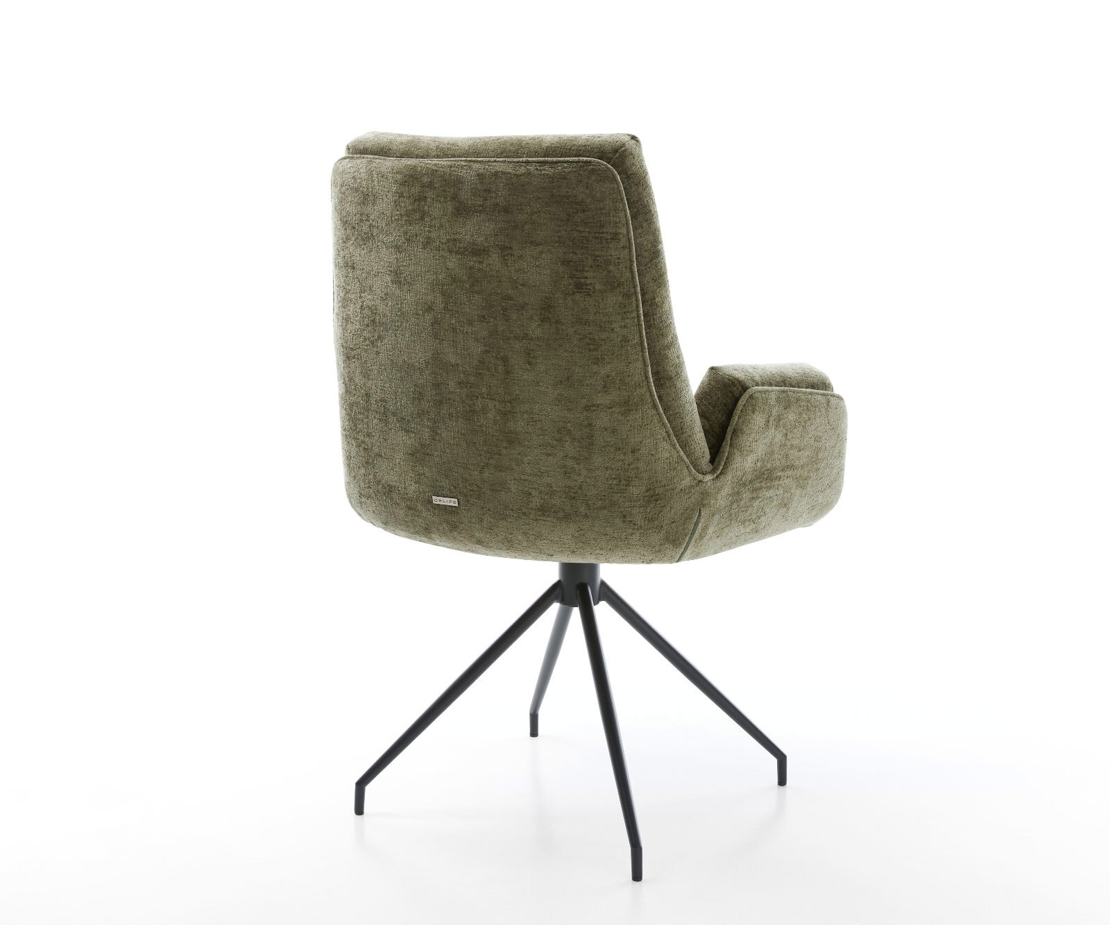 Drehstuhl Clea-Flex Chenille Olive Kreuzgestell konisch Schwarz 180° drehbar 4