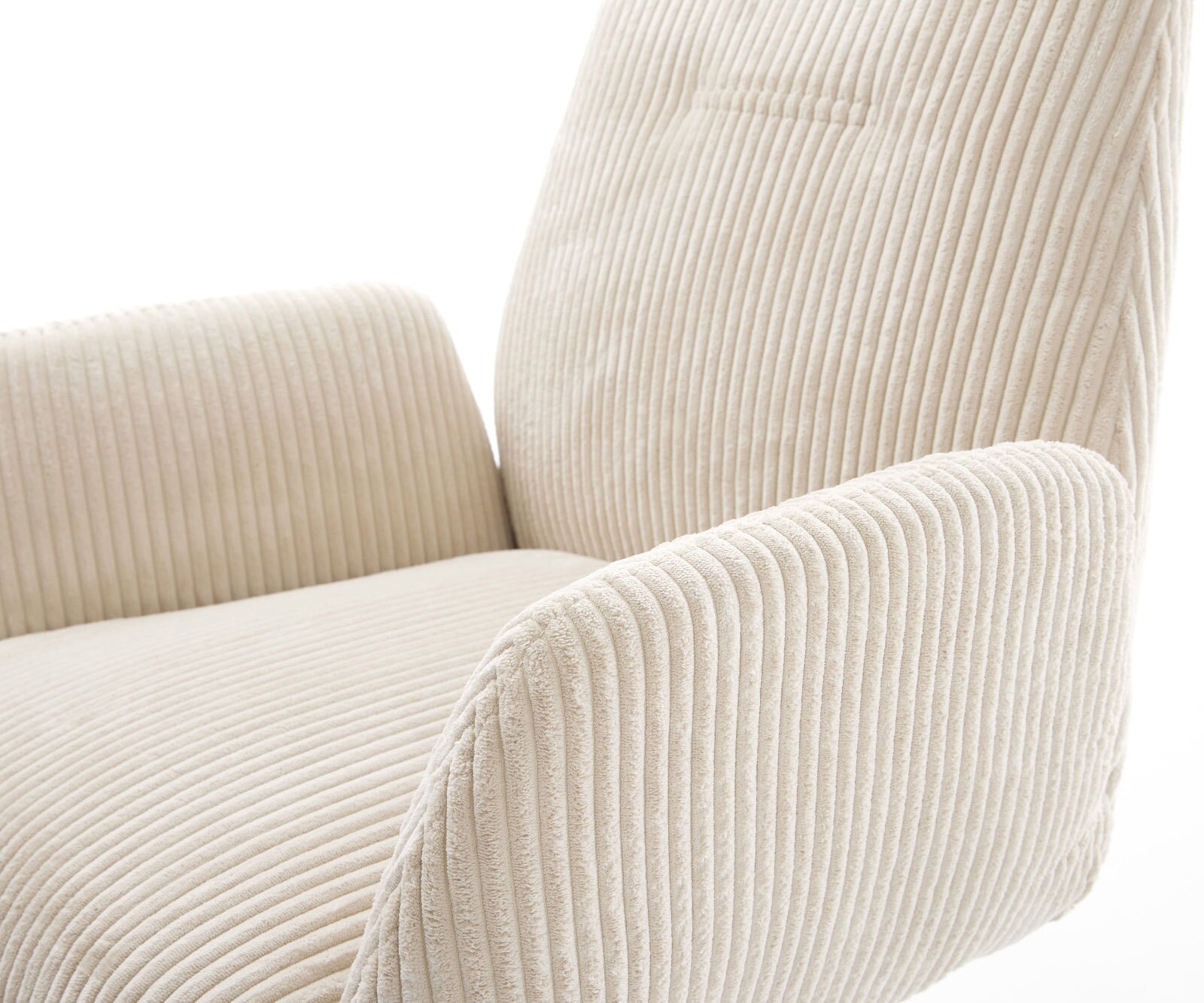 Chaise-pivotante Zoa-Flex côtelé beige pied croisé large noir pivotement sur 360° fonction bascule ressorts ensachés 3