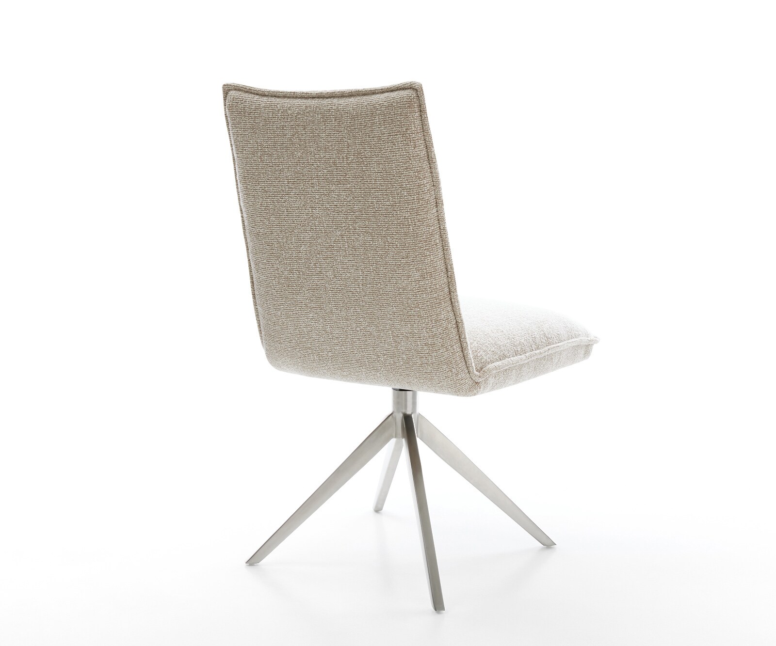 Chaise-pivotante Lelio-Flex tissu tissé doux beige pied croisé large acier inoxydable pivotement sur 360° fonction bascule resorts ensachés 5