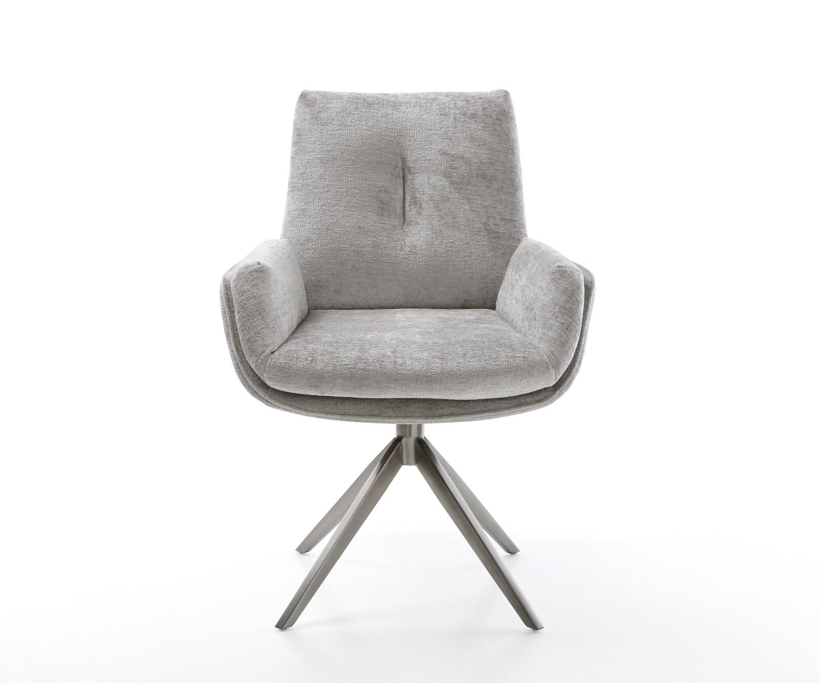 Drehstuhl Clea-Flex Chenille Silbergrau Kreuzgestell breit Graphit 360° drehbar Wippfunktion 1