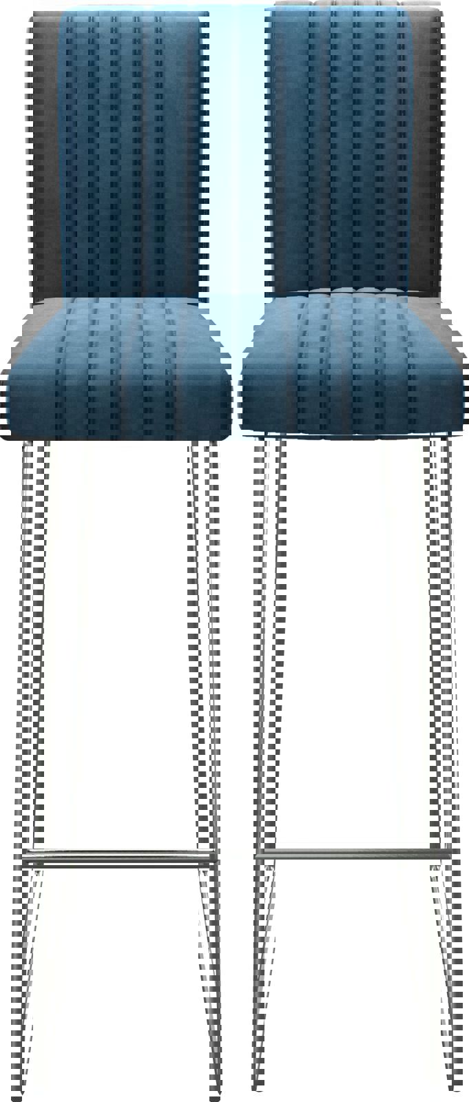 Barstuhl Luiga-Flex Samt Blau Kufengestell Edelstahl 3 Barstuhl Luiga-Flex Samt Blau Kufengestell Edelstahl 3