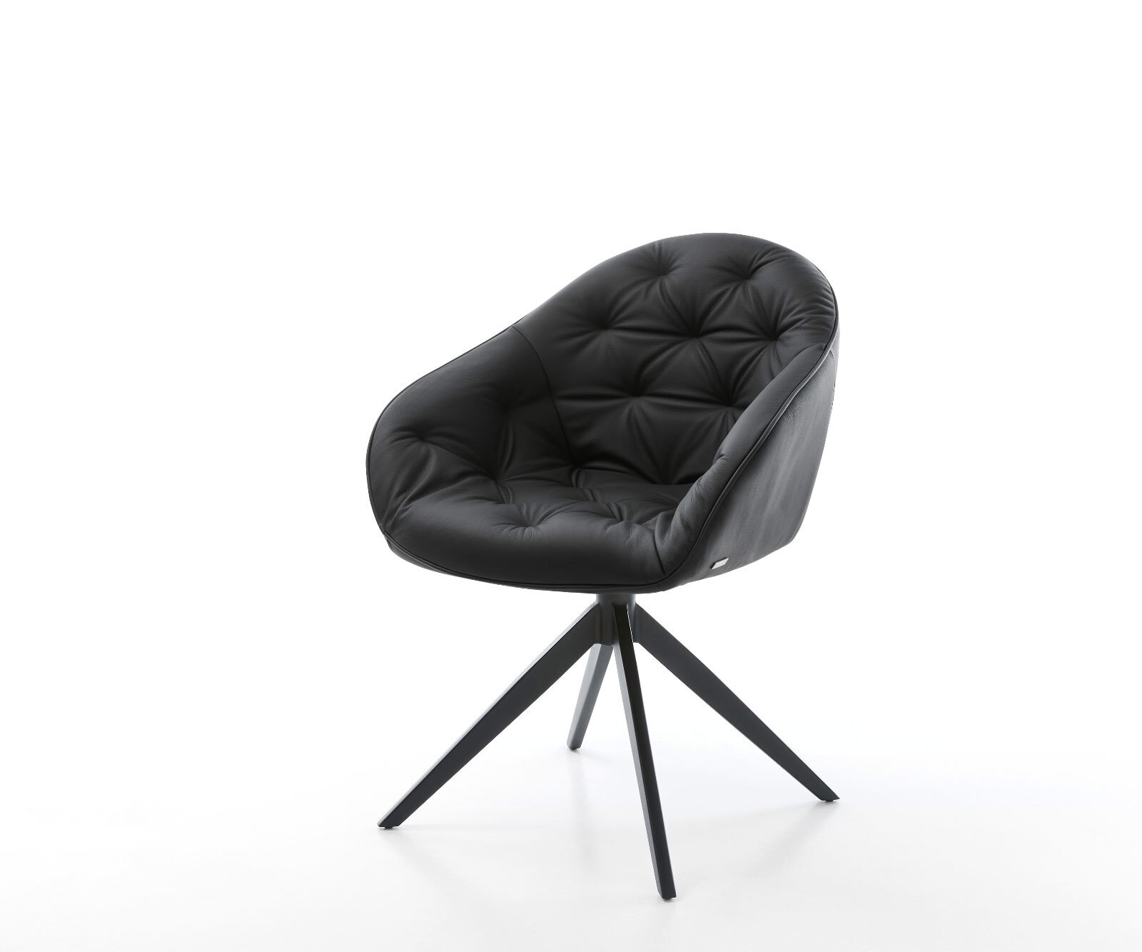Chaise-pivotante Gaio-Flex cuir de vache noir pied croisé large noir pivotement sur 360° fonction bascule 1