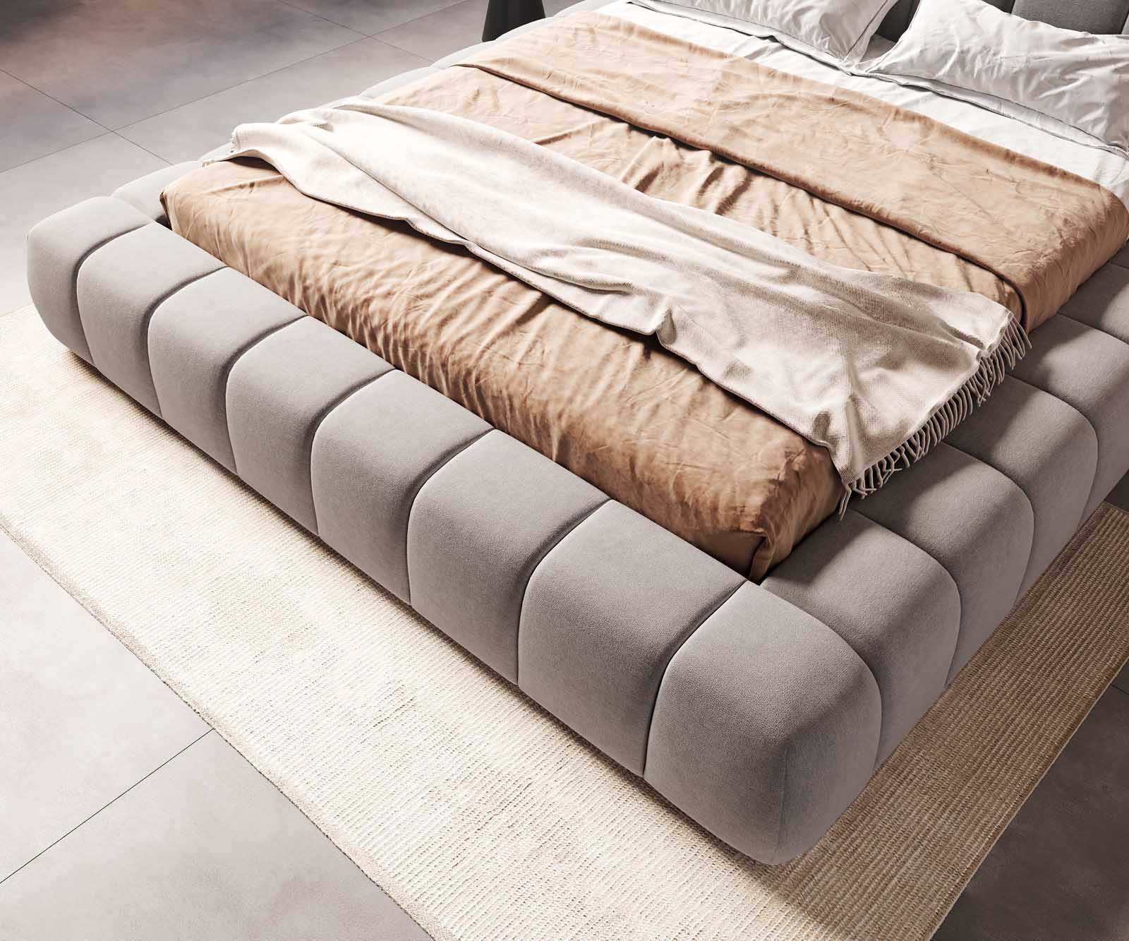 Polsterbettgestell Cutio 180x200 cm Mikrofaser Grau 5 Polsterbettgestell Cutio 180x200 cm Mikrofaser Grau 5