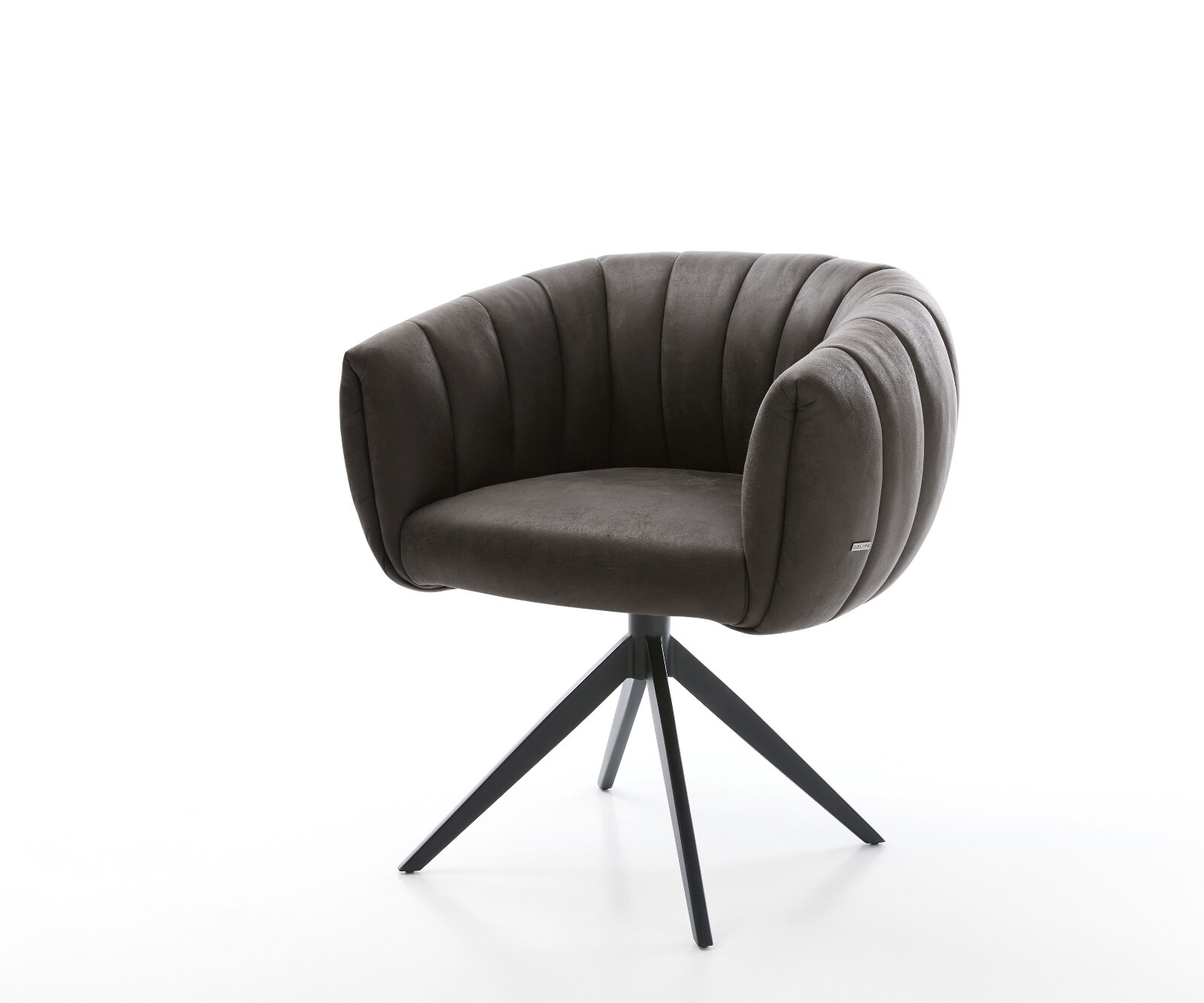 Chaise-pivotante Jada-Flex microvelours anthracite vintage pied croisé large noir pivotement sur 360° fonction bascule ressorts ensachés 1