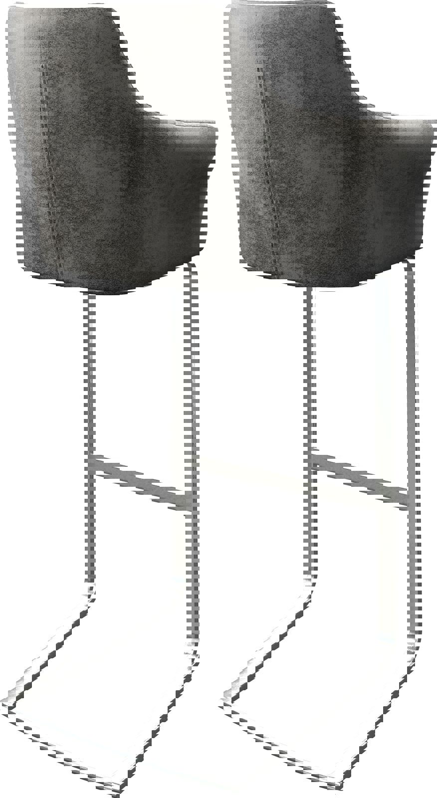 Barstuhl Yulo-Flex Vintage Grau Freischwinger flach Edelstahl 4 Barstuhl Yulo-Flex Vintage Grau Freischwinger flach Edelstahl 4