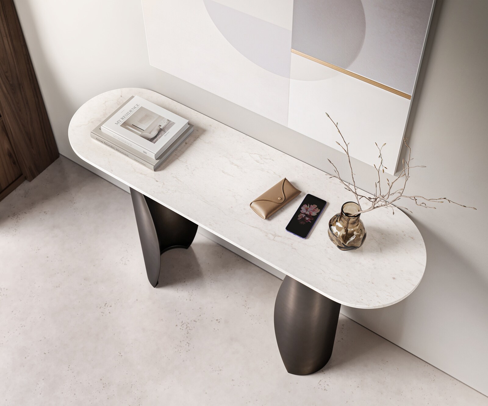 Table basse Solena 135x40 cm marbre 3