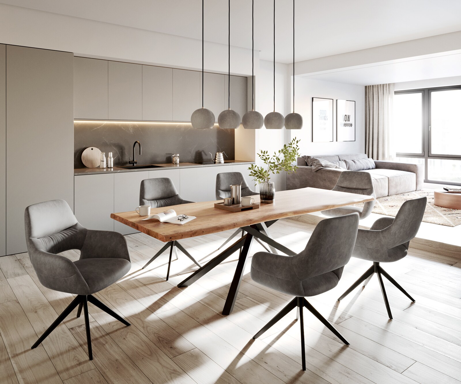 Esszimmerstuhl Yago-Flex mit Armlehnen Mikrofaser Anthrazit Vintage Kreuzgestell breit schwarz Taschenfederkern 3 Esszimmerstuhl Yago-Flex mit Armlehnen Mikrofaser Anthrazit Vintage Kreuzgestell breit schwarz Taschenfederkern 3