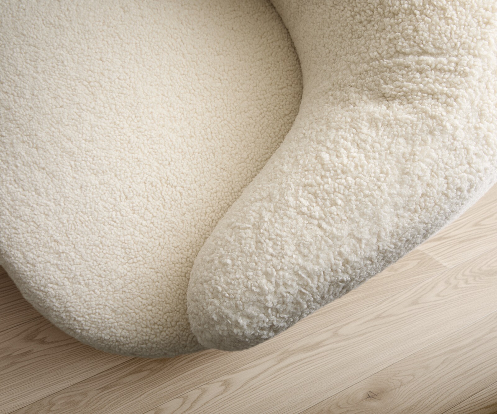 Loungesessel Nova 88x88 cm Teddystoff Beige 5