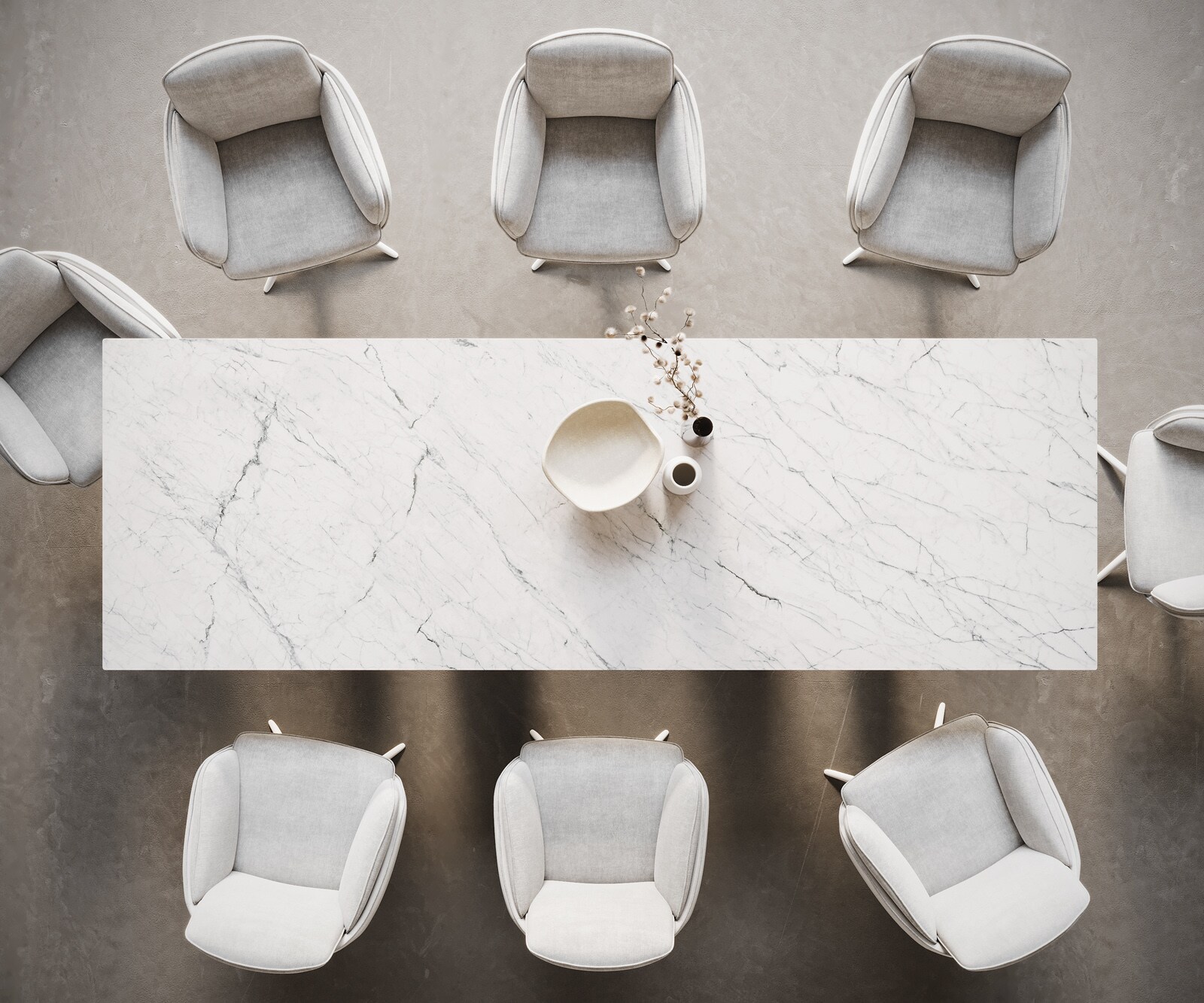 Esstisch Edge 300x100 Keramik Laminam®Statuarietto Weiß Pilier Metall Weiß 5