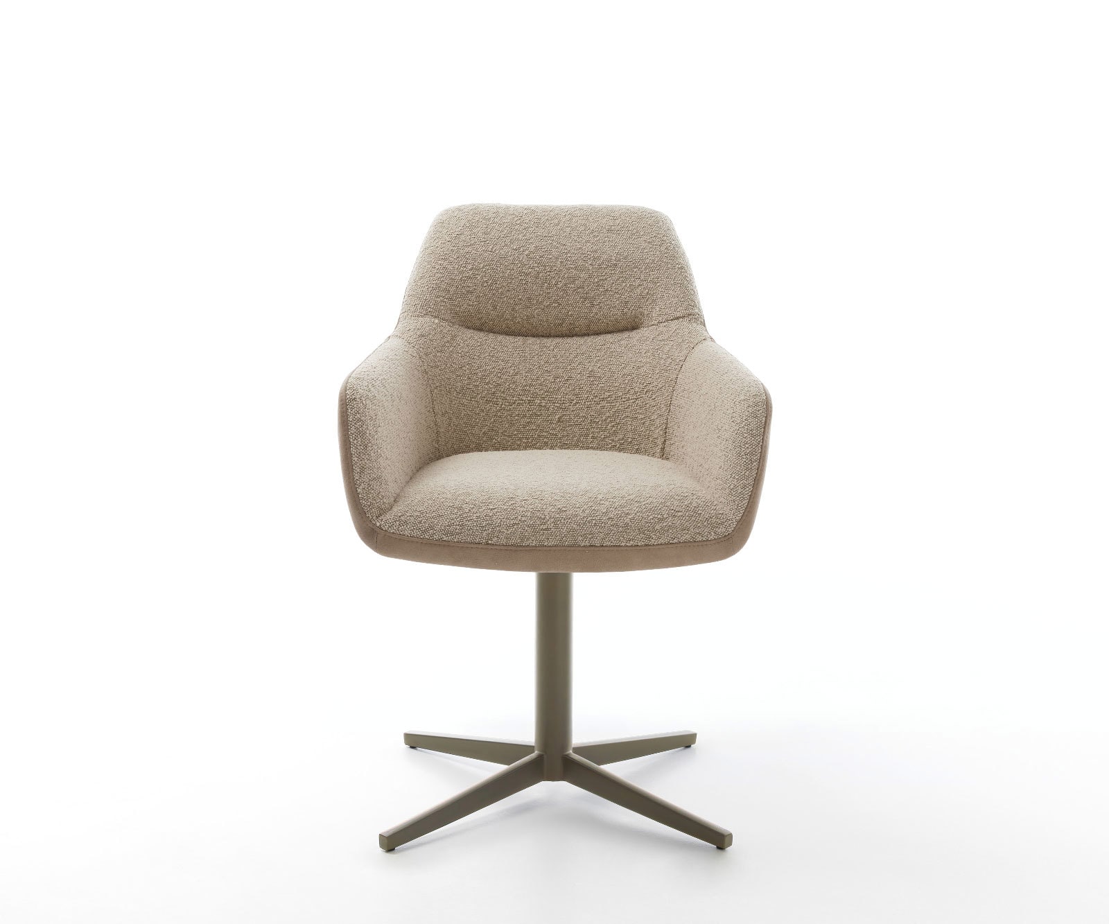 Chaise-pivotante Pejo-Flex tissu mixte couleur boue pied de chaise 4 branches aspect titane pivotement sur 360° ressorts ensachés 1 Chaise-pivotante Pejo-Flex tissu mixte couleur boue pied de chaise 4 branches aspect titane pivotement sur 360° ressorts ensachés 1
