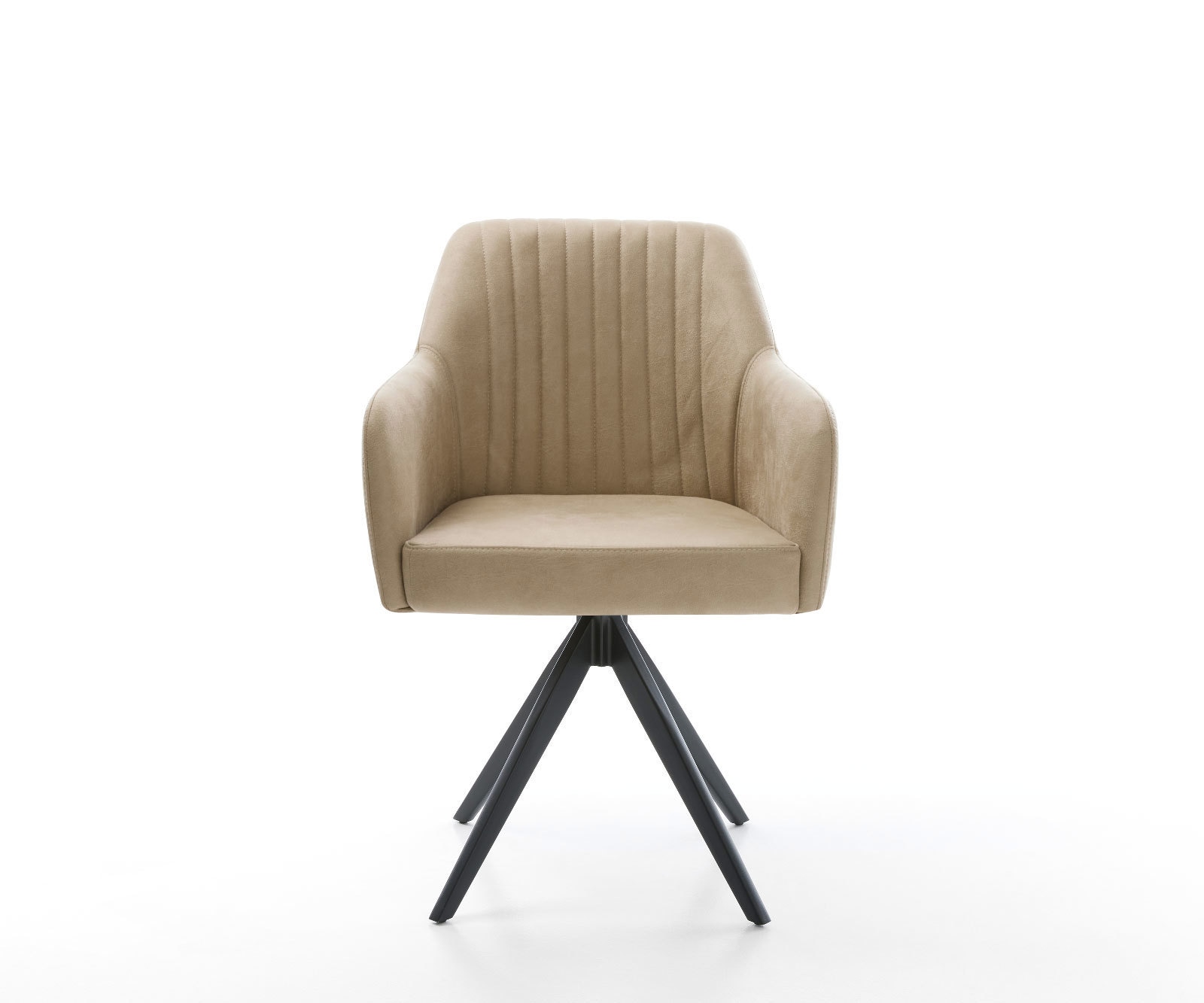 Esszimmerstuhl Greg-Flex Mikrofaser Beige Vintage Kreuzgestell kantig Schwarz Taschenfederkern 1 Esszimmerstuhl Greg-Flex Mikrofaser Beige Vintage Kreuzgestell kantig Schwarz Taschenfederkern 1