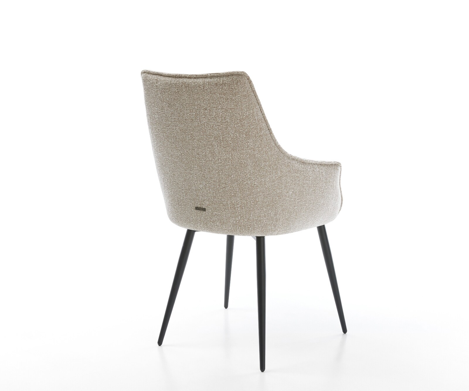 Esszimmerstuhl Alja-Flex mit Armlehnen Webstoff Soft Beige 4-Fuß konisch Schwarz Taschenfederkern 5