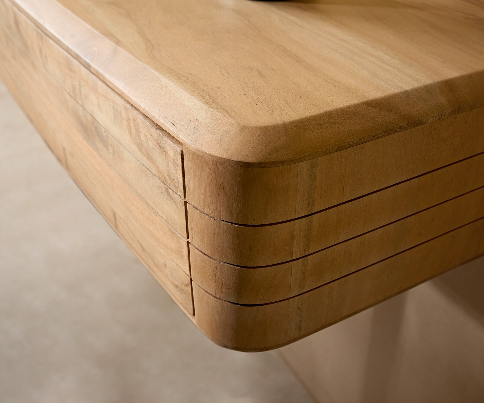 Table console Nagaru 125x40 cm Acacia Aura 2 tiroirs flottants 4