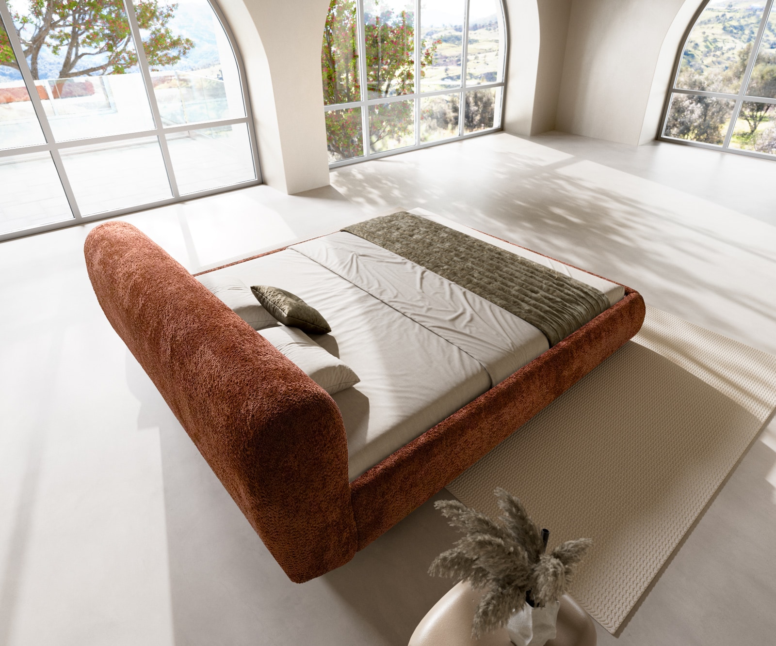 Polsterbettgestell Shona 180x200 cm Teddystoff Rost 5 Polsterbettgestell Shona 180x200 cm Teddystoff Rost 5