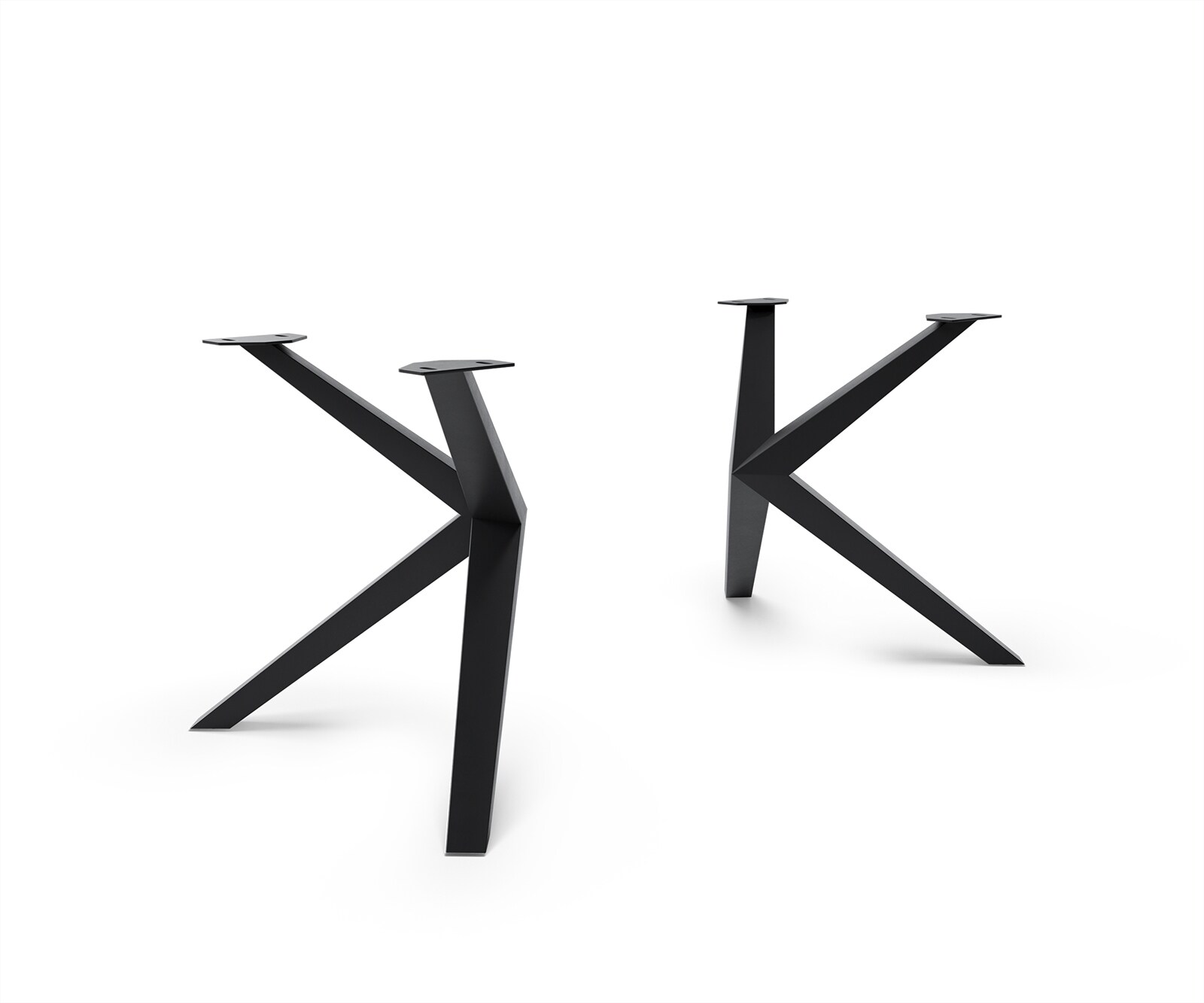 Piètement de table Zenthara anguleux métal noir (set de 2 pièces)