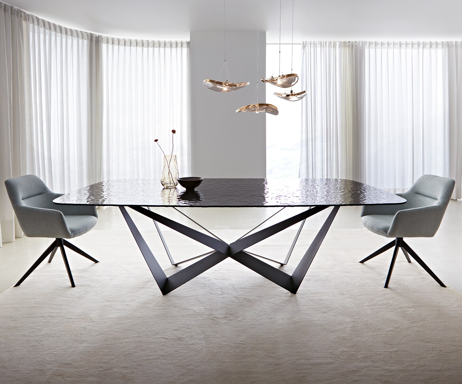 Piètement de table Spider métal noir pour plateaux à partir de 200 cm 1