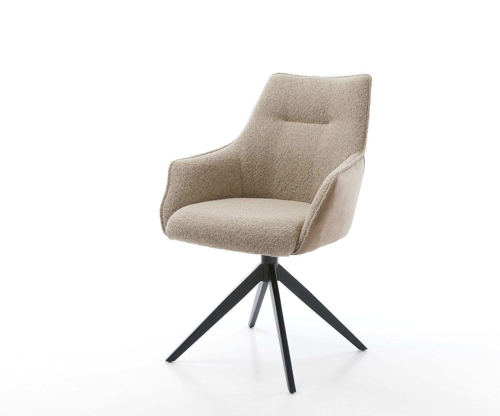 Chaise-pivotante Alja-Flex microvelours boue pied croisé large noir pivotement sur 360° fonction bascule ressorts ensachés