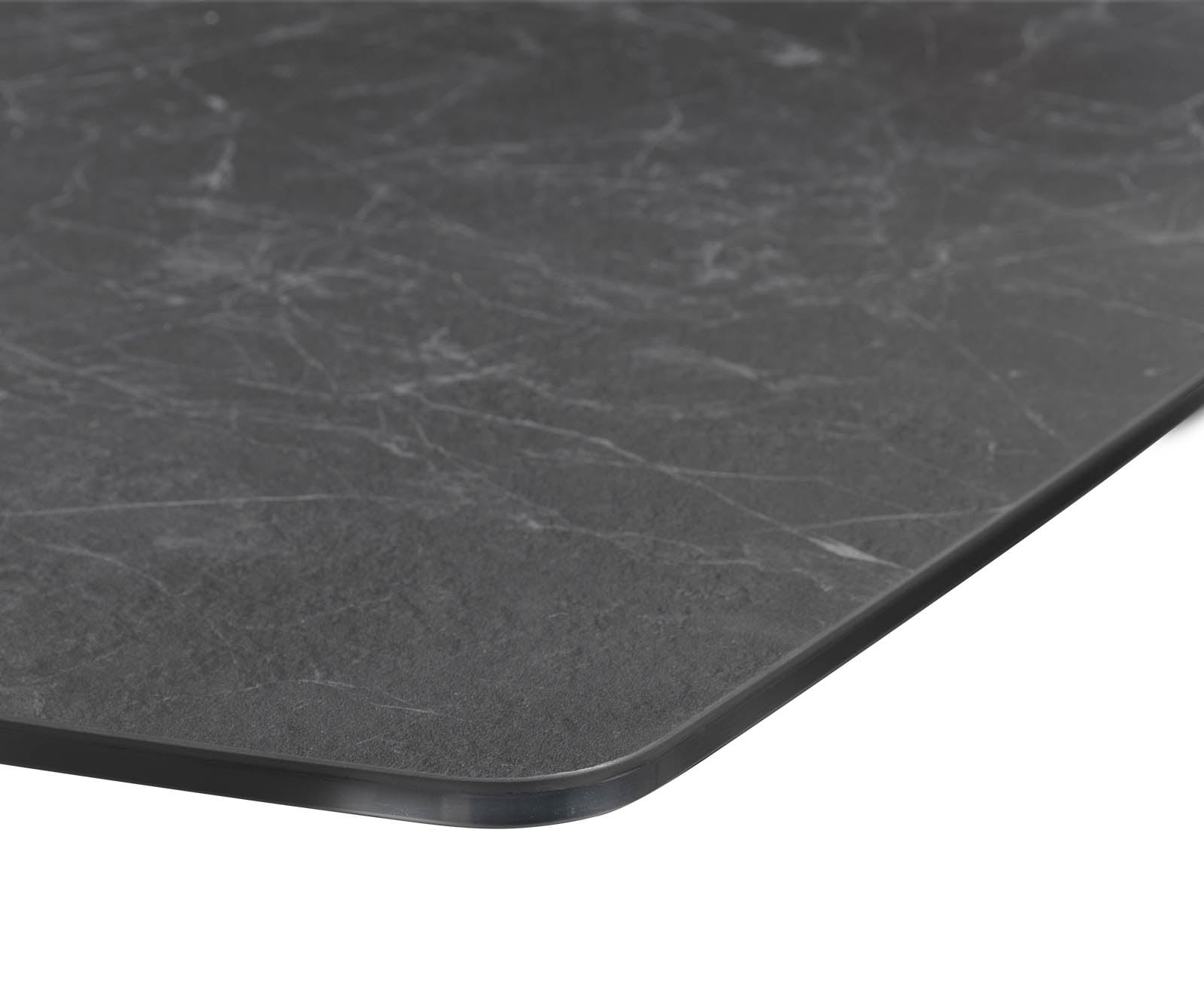 Table-à-manger Edge forme Boot 200x100 céramique Laminam® nero greco gris métal oblique noir 4 Table-à-manger Edge forme Boot 200x100 céramique Laminam® nero greco gris métal oblique noir 4