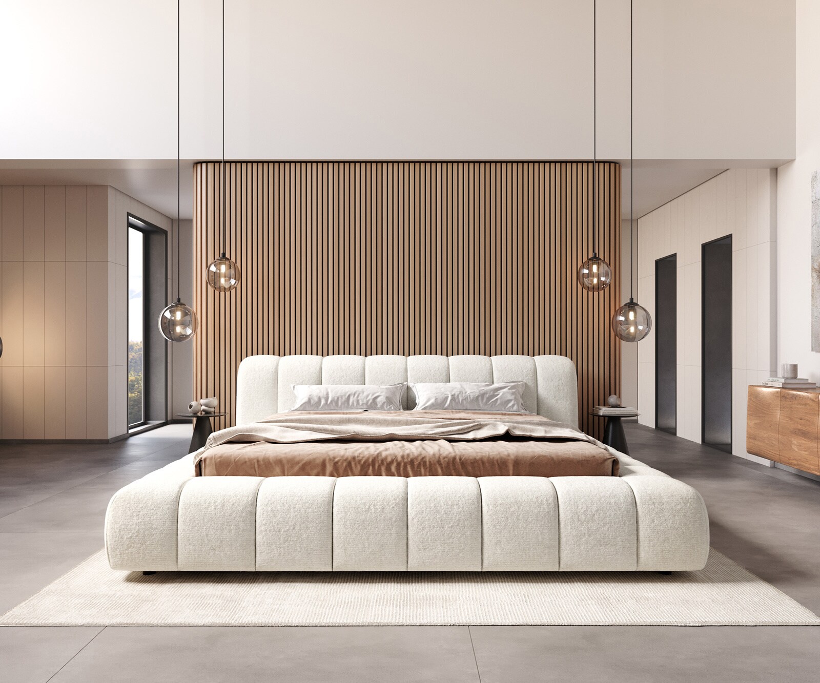 Polsterbettgestell Cutio 180x200 cm Bouclé Soft Beige 2