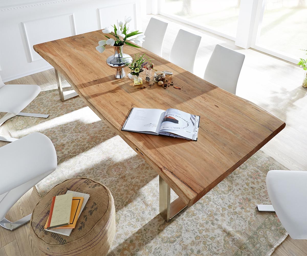Esstischplatte Edge 300x100cm XL Akazie Natur Live-Edge 4 Esstischplatte Edge 300x100cm XL Akazie Natur Live-Edge 4