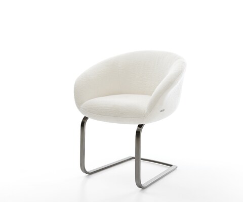 Cantilever Vinka-Flex avec accoudoirs bouclé doux beige pied cantilever plat grafiete resorts ensachés