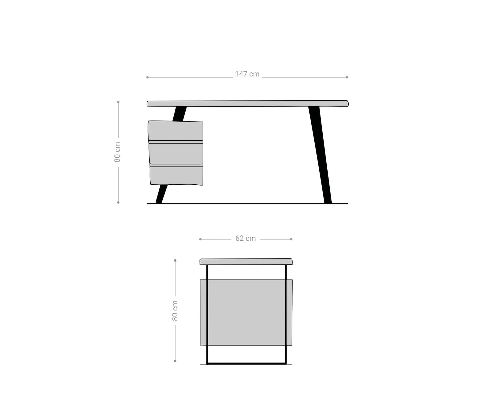 Schreibtisch Live-Edge 150x60 cm Akazie Natur 3 Schübe 6 Schreibtisch Live-Edge 150x60 cm Akazie Natur 3 Schübe 6