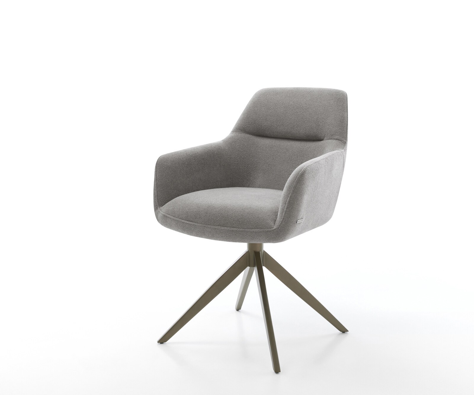 Drehstuhl Pejo-Flex Strukturstoff Soft Grau Kreuzgestell breit Effektfinish Titan 360° drehbar Wippfunktion Taschenfederkern 1