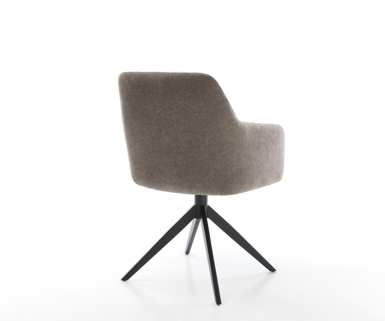 Drehstuhl Greg-Flex Strukturstoff Soft Taupe Kreuzgestell breit Schwarz 360° drehbar Wippfunktion Taschenfederkern 5