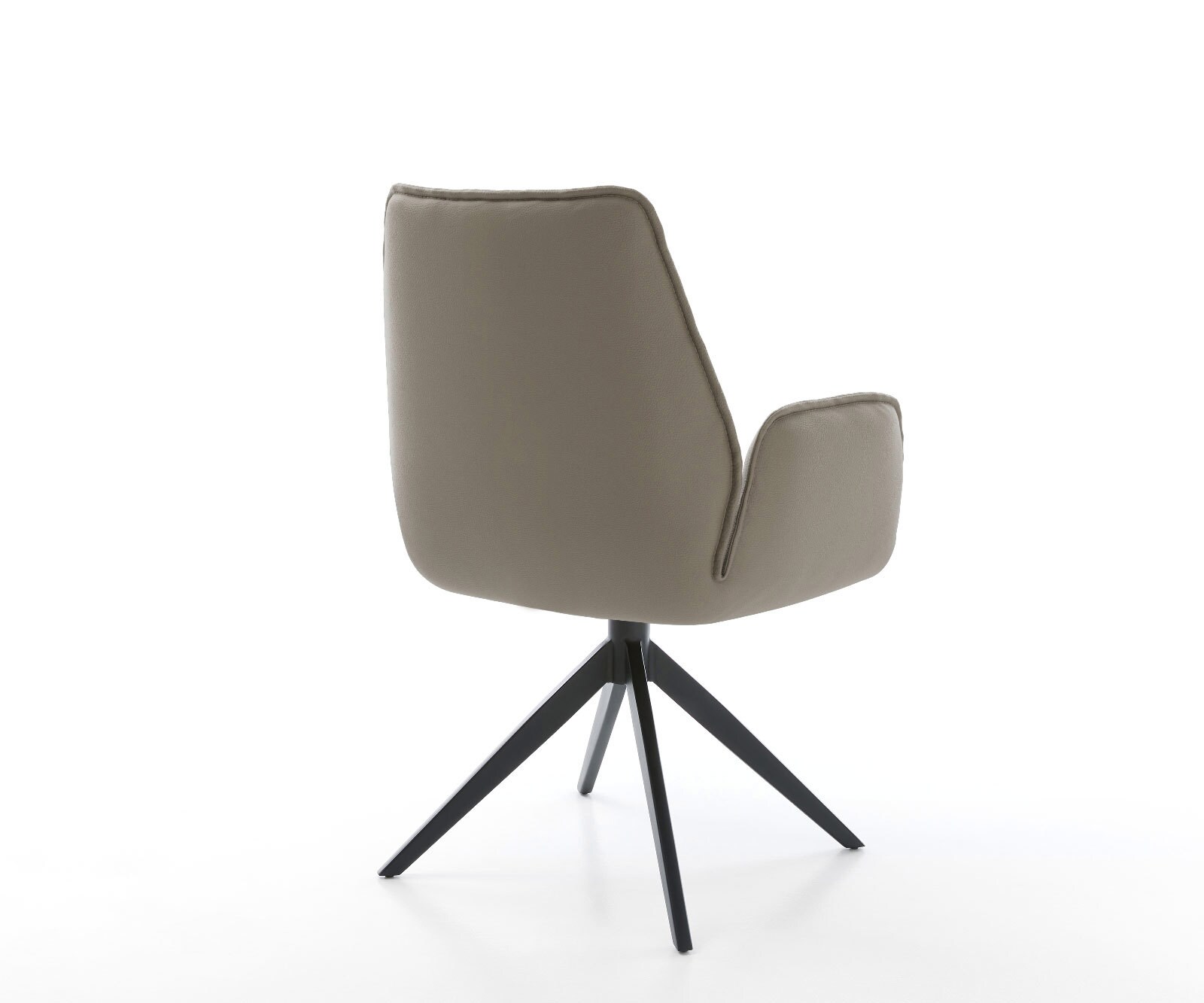 Chaise-pivotante Zoa-Flex cuir de vache couleur boue pied croisé large noir pivotement sur 360° fonction bascule ressorts ensachés 4