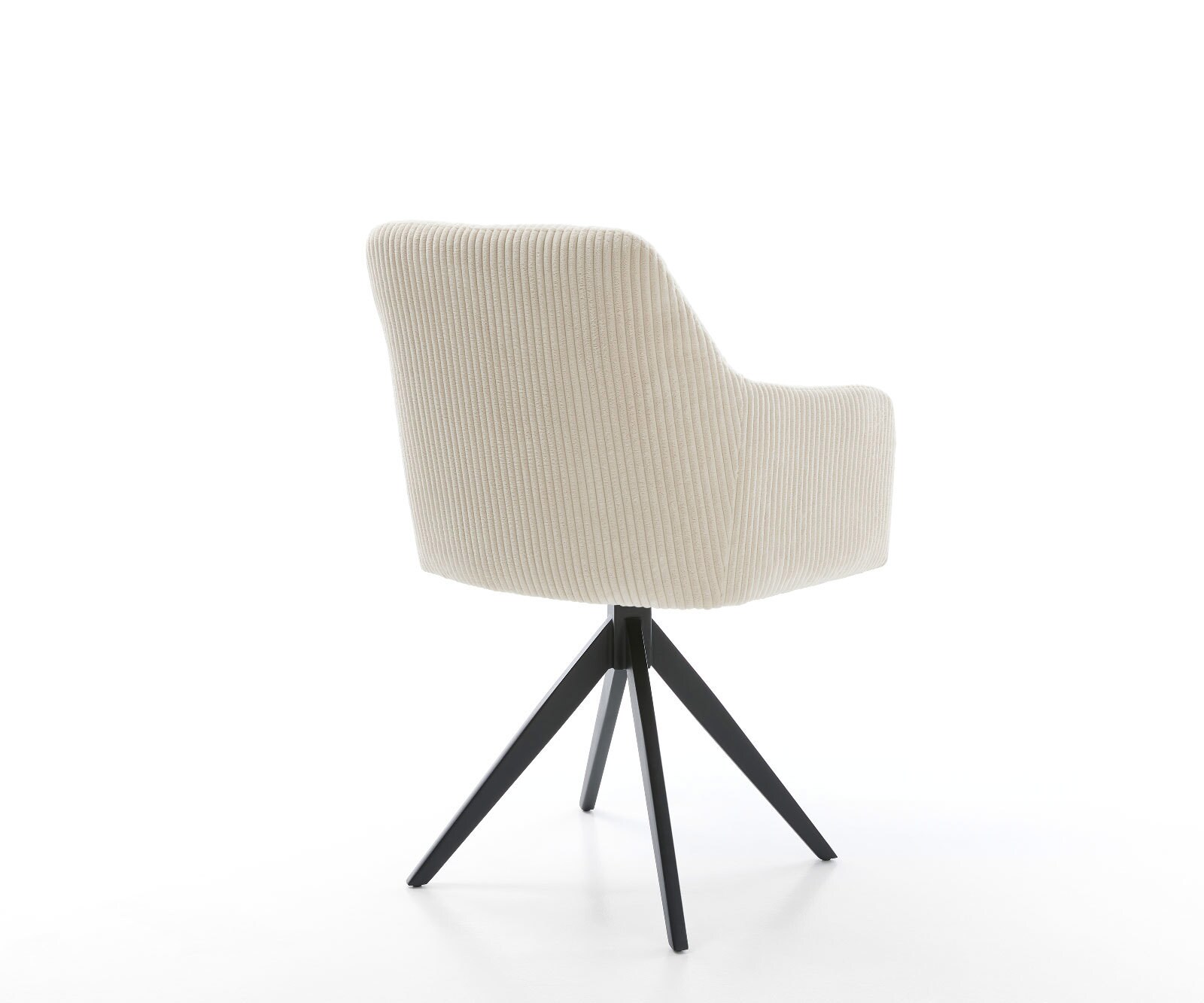 Chaise-de-salle-à-manger Greg-Flex côtelé beige vintage pied croisé angulaire noir ressorts ensachés 5