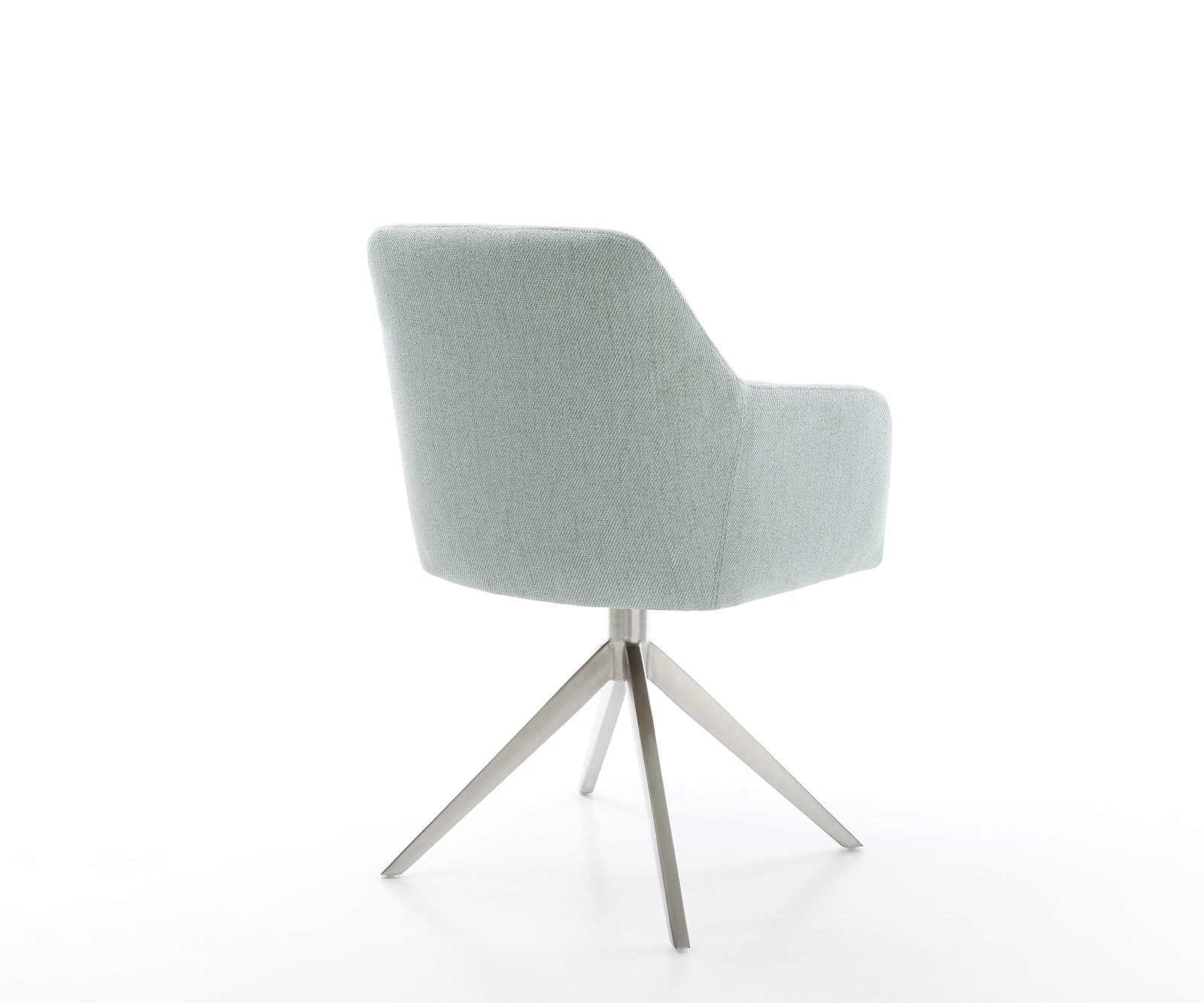 Chaise-pivotante Greg-Flex rayures vert menthe pied croisé large acier inoxydable brossé pivotement sur 360° fonction bascule 4