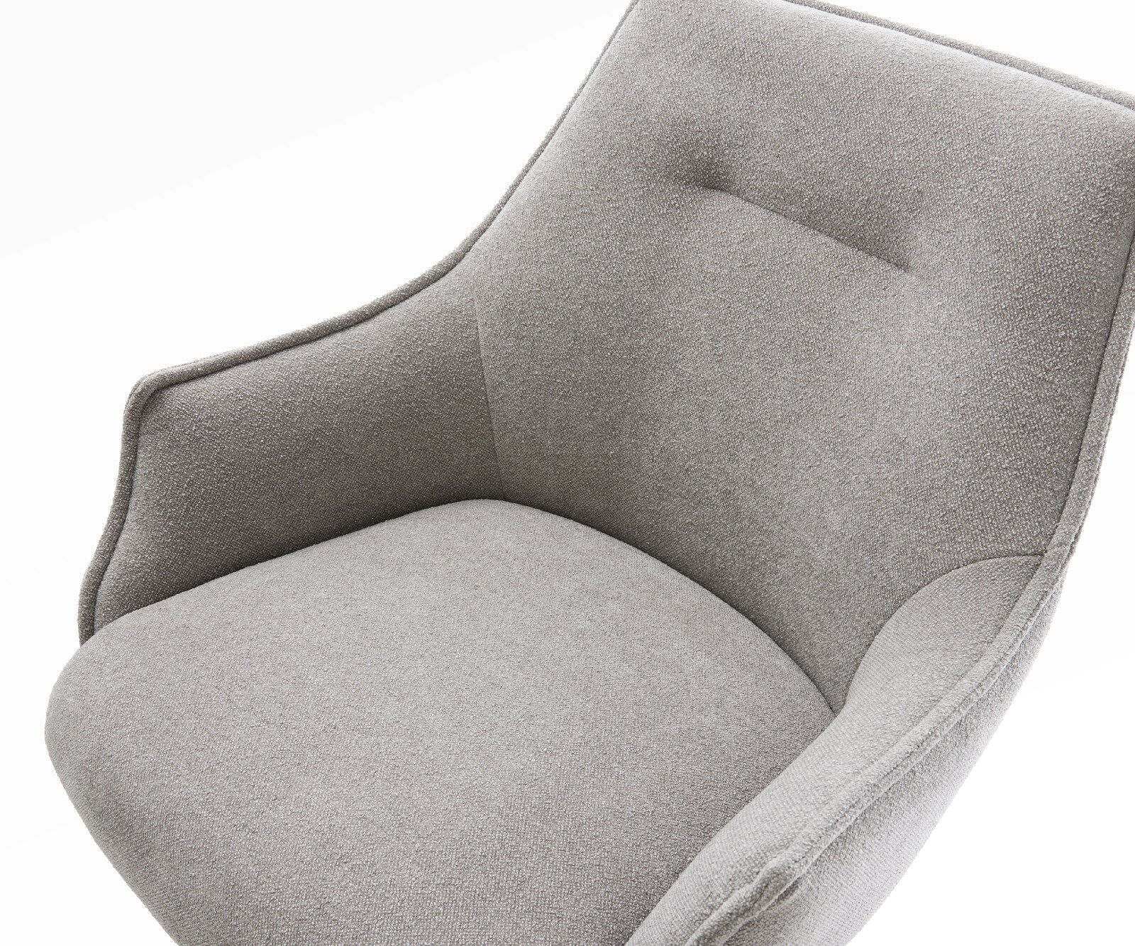 Chaise-de-bar Alja-Flex Tissu structuré doux Gris Pied pivotant réglable en hauteur blanc Blanc Ressort ensaché 4