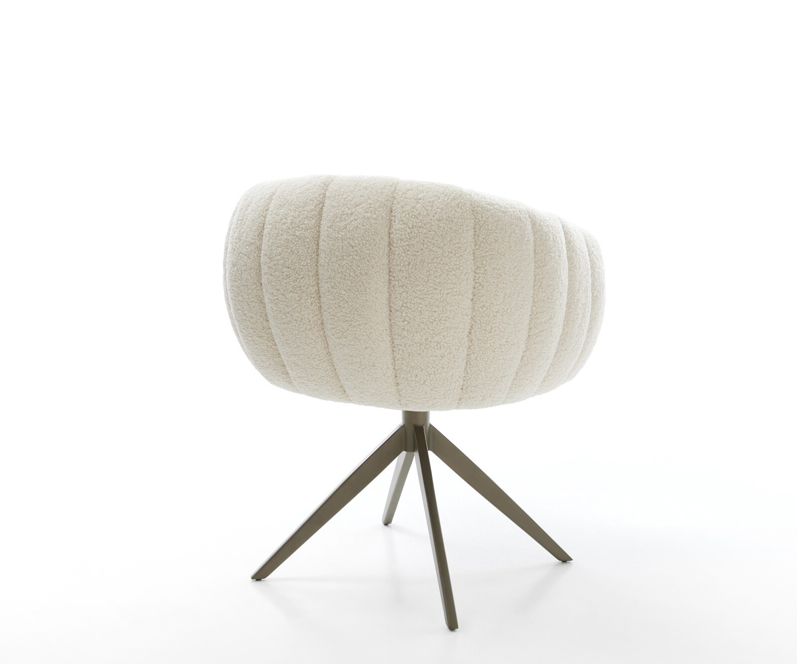 Chaise-pivotante Jada-Flex tissu teddy beige pied croisé large aspect titane pivotement sur 360° fonction bascule ressorts ensachés 4